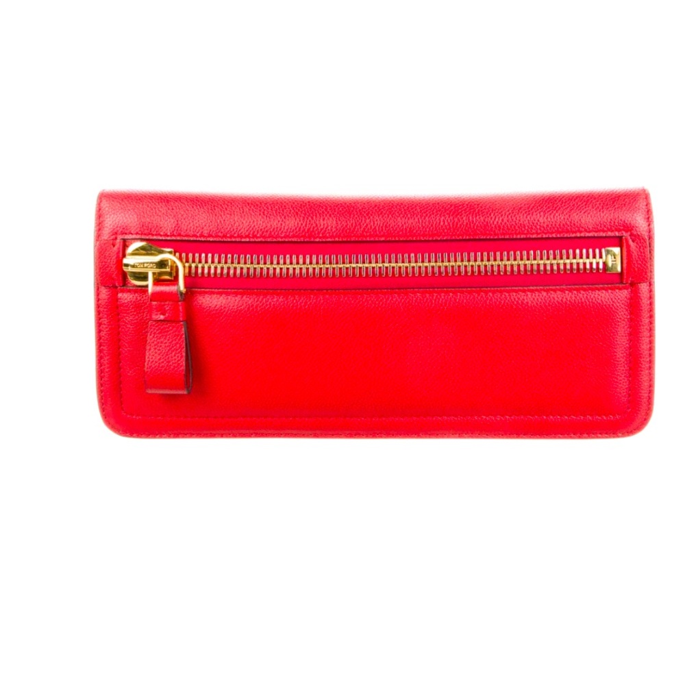 Tom Ford Jennifer Zip Clutch Burnt Orange